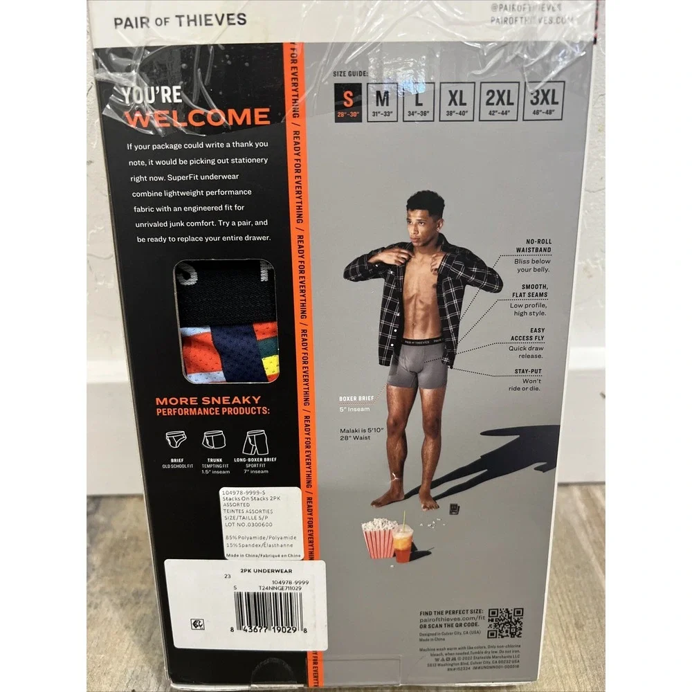 Pair of Thieves Stacks on Stacks Boxer Briefs Super Fit Mesh Magic 2 Pack Small